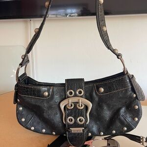 Guess Black Leather Shoulder Bag